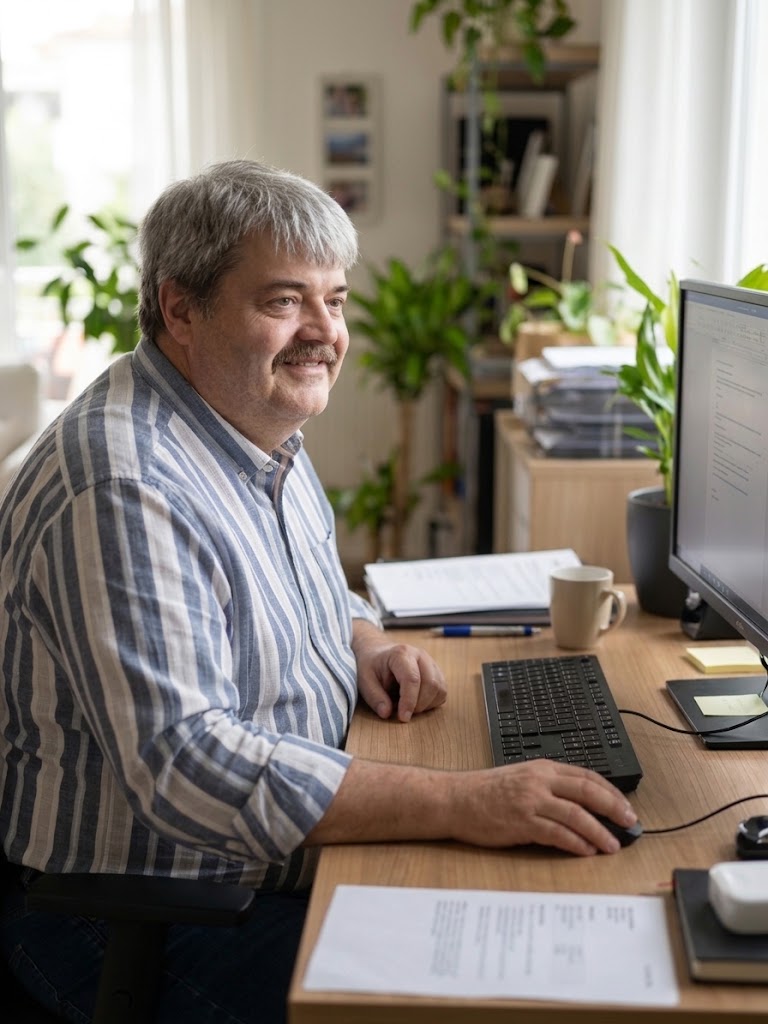 Michael Jensen ved computeren – personlig WordPress-hjælp hos winpowerPRO